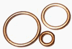 1-inch Copper-Asbestos High-Temp Sealing Gaskets - 3/32